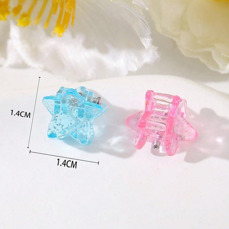 ccHuDE 100 Pcs Mini Star Hair Clip Sparkly Colorful Hair Barrettes Tiny Cute Jaw Clips Small Bangs Hair Clamps Glitter Claw Clips Non Slip Decorative Hairpins for Women Girls - Image 3